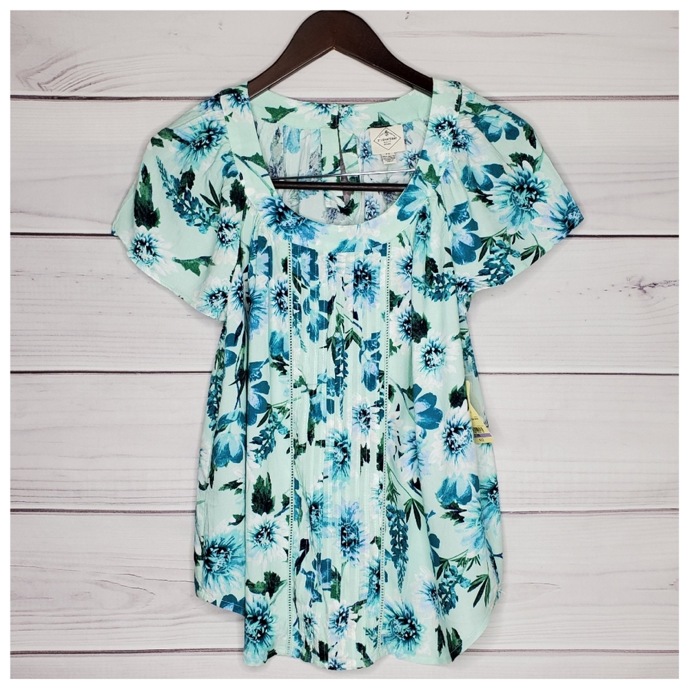 St John's Bay Women's Short Sleeves Blouse Size-PS (NWT )